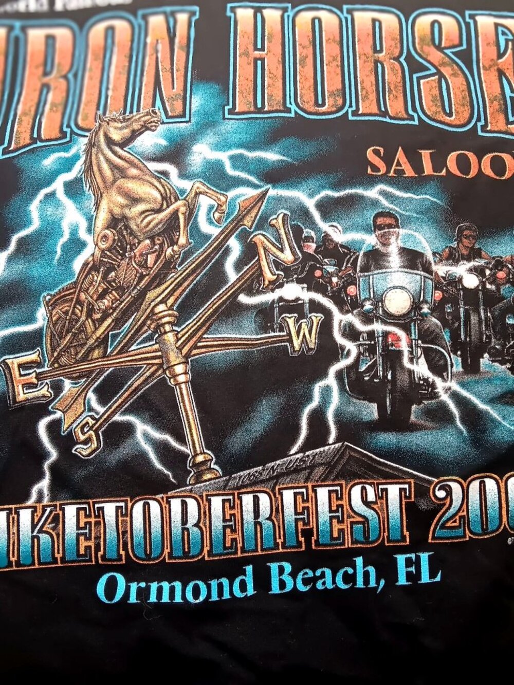 Vintage Biker T-shirt Small Iron Horse Saloon Biketoberfest Florida 2002 LS
